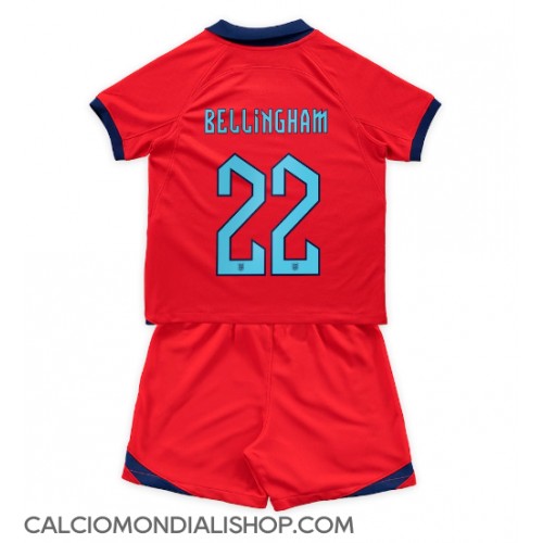 Maglie da calcio Inghilterra Jude Bellingham #22 Seconda Maglia Bambino Mondiali 2022 Manica Corta (+ Pantaloni corti)